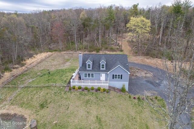 214 Vosenkill Rd, Athens, NY 12015 - aerial view featuring a wooded view