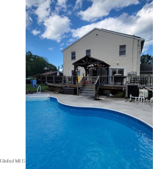 1019 Rose Ave, Guilderland, NY 12303 - view of pool featuring a wooden deck and a gazebo