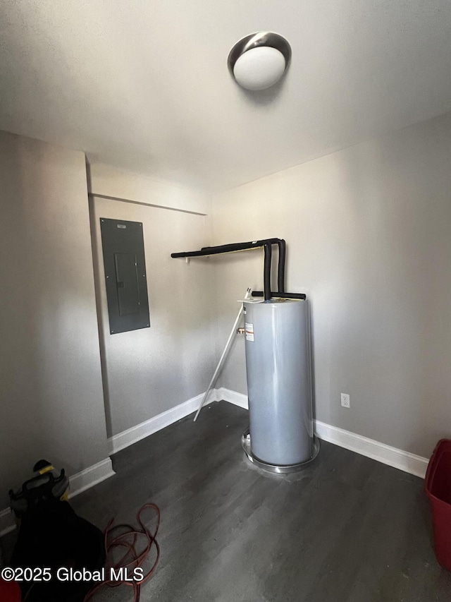 interior space featuring water heater and electric panel
