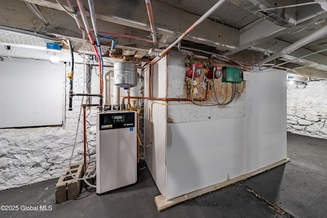 utility room featuring a heating unit