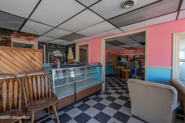 192 Broadway, Fort Edward, NY 12828 - basement featuring a paneled ceiling and tile patterned floors