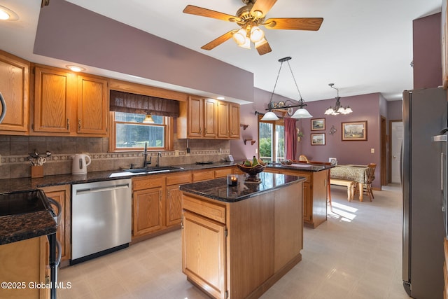 230 Zicha Rd, Esperance, NY 12092 - kitchen with a sink, appliances with stainless steel finishes, light floors, and a wealth of natural light