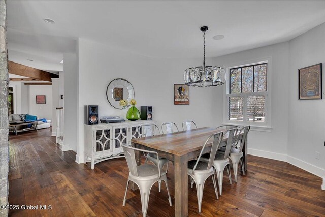 1 Joshua Rd, Saratoga Springs, NY 12866 - dining room with wood-type flooring, baseboards, and a notable chandelier
