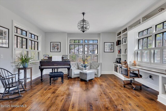 1 Joshua Rd, Saratoga Springs, NY 12866 - office featuring hardwood / wood-style floors, plenty of natural light, baseboards, and built in shelves
