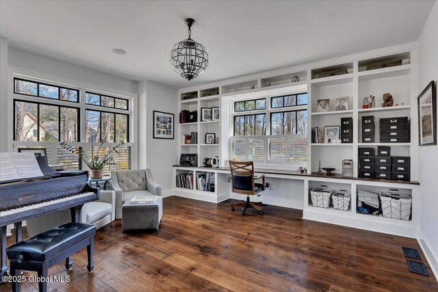 1 Joshua Rd, Saratoga Springs, NY 12866 - office featuring baseboards, wood finished floors, built in desk, and a wealth of natural light
