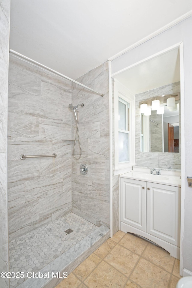 1823 8th St, Rensselaer, NY 12144 - bathroom with a tile shower and vanity