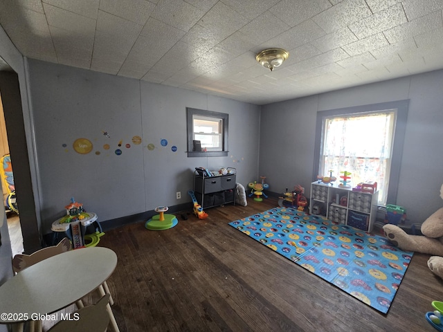 rec room with wood finished floors