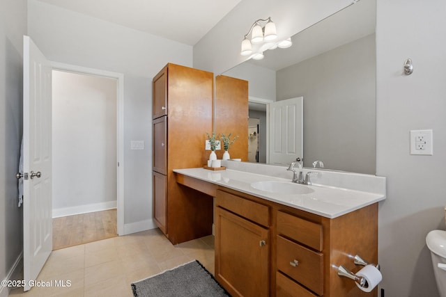 6 Gorsline Dr, Halfmoon, NY 12118 - bathroom with toilet, vanity, tile patterned floors, and baseboards