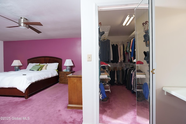 carpeted bedroom with a closet