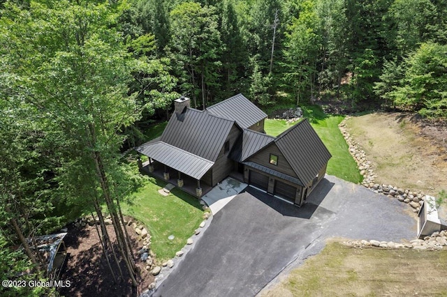 1181 Hunt Lake Rd Unit N, Corinth, NY 12822 - birds eye view of property featuring a wooded view
