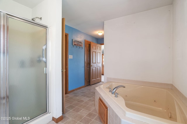 2694 State Route 10, Summit, NY 12175 - bathroom with a stall shower, a tub with jets, and tile patterned floors