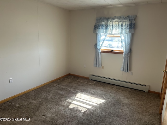 6 Riverview St, South Glens Falls, NY 12803 - spare room with a baseboard radiator, carpet floors, and baseboards
