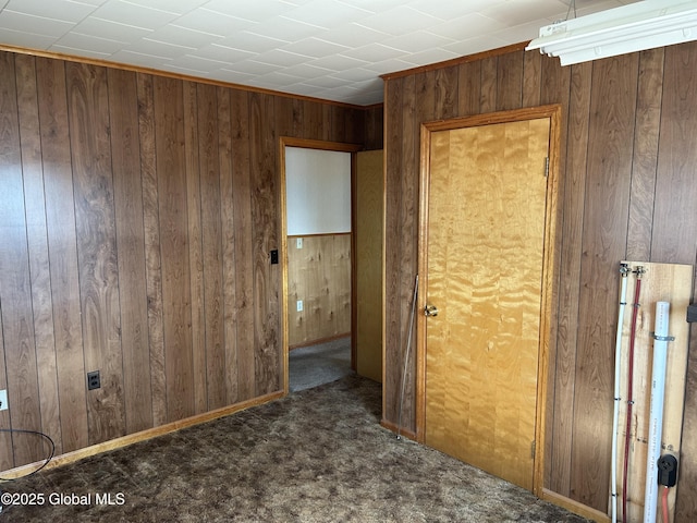 6 Riverview St, South Glens Falls, NY 12803 - carpeted empty room with wood walls
