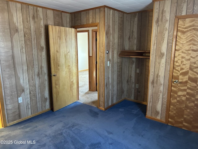 6 Riverview St, South Glens Falls, NY 12803 - unfurnished bedroom with carpet floors and wooden walls