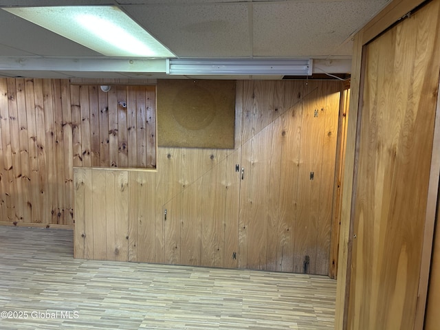 6 Riverview St, South Glens Falls, NY 12803 - unfurnished room with wood finished floors, wooden walls, and a paneled ceiling