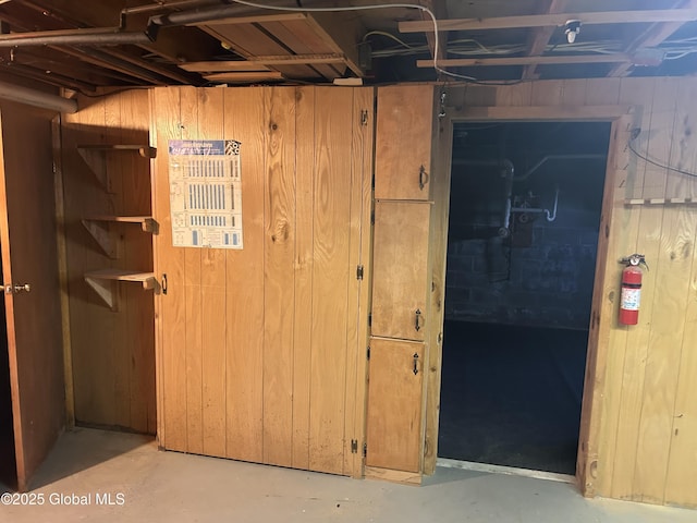 6 Riverview St, South Glens Falls, NY 12803 - unfinished below grade area with wooden walls