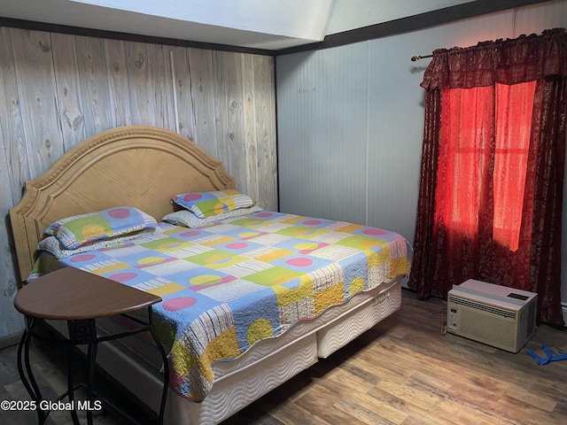 470 Middle Grove Rd, Greenfield, NY 12850 - bedroom featuring wood finished floors and wood walls