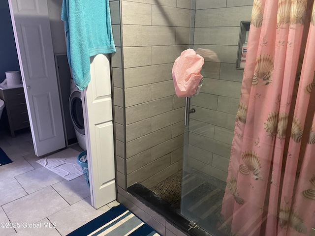 470 Middle Grove Rd, Greenfield, NY 12850 - bathroom with tile patterned floors and a stall shower