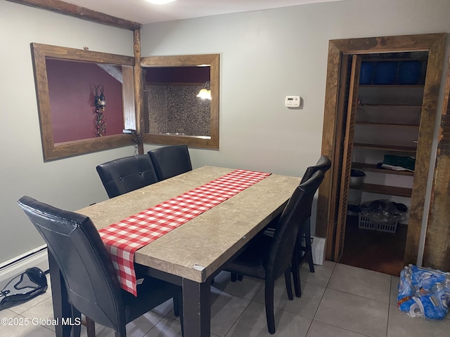 470 Middle Grove Rd, Greenfield, NY 12850 - dining area with baseboard heating and tile patterned flooring