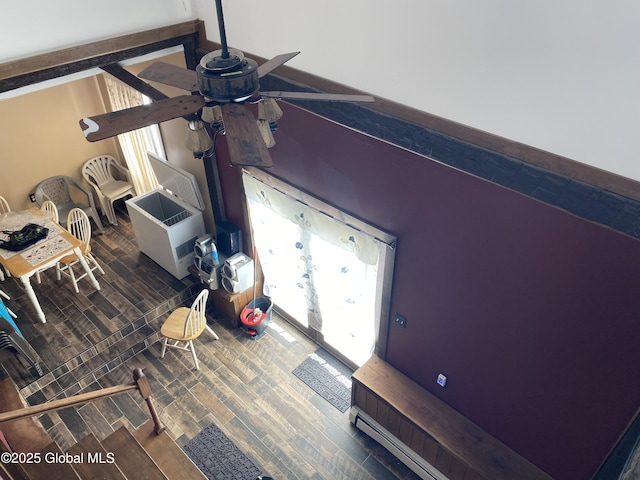 470 Middle Grove Rd, Greenfield, NY 12850 - details featuring a ceiling fan and wood finished floors