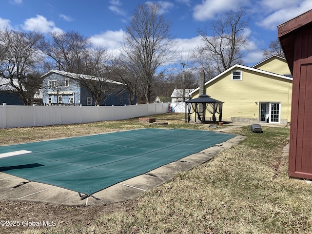470 Middle Grove Rd, Greenfield, NY 12850 - view of swimming pool with a fenced backyard, a fenced in pool, and a gazebo