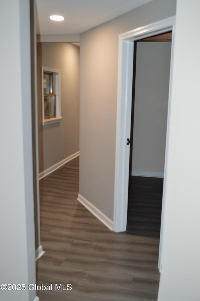 178 Spring St, Albany, NY 12203 - corridor with wood finished floors, baseboards, and recessed lighting