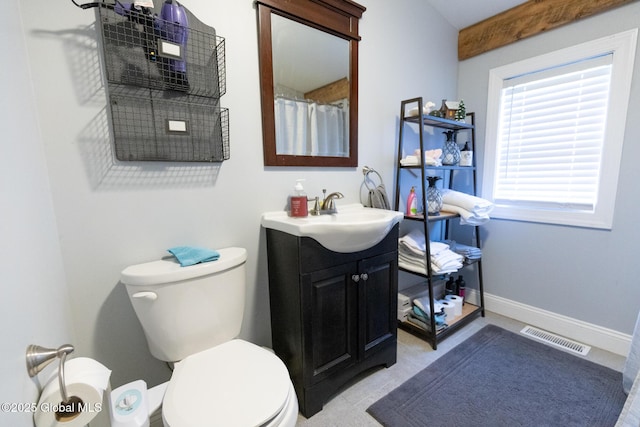 99 Wilsey Rd, Greenfield, NY 12833 - full bathroom with toilet, vanity, visible vents, and baseboards