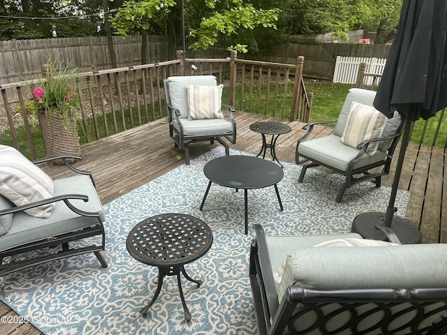 21 St Charles Pl, Saratoga Springs, NY 12866 - deck featuring a fenced backyard