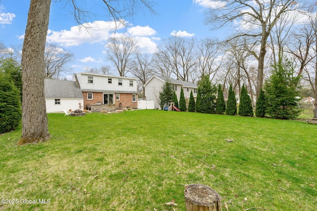 view of yard with fence