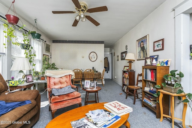1261-1263 The Plz, Schenectady, NY 12308 - living room featuring a ceiling fan and carpet floors