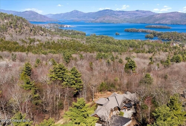 94 Long View Ln, Bolton, NY 12814 - aerial view of property and surrounding area with a water and mountain view