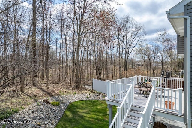 view of yard featuring a deck
