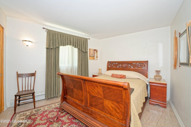 107 Wilderness Way, Stephentown, NY 12169 - bedroom with a baseboard radiator and light tile patterned flooring