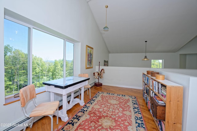 107 Wilderness Way, Stephentown, NY 12169 - dining space with vaulted ceiling and light wood finished floors
