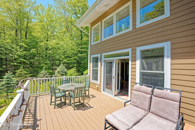 107 Wilderness Way, Stephentown, NY 12169 - wooden deck with outdoor dining area
