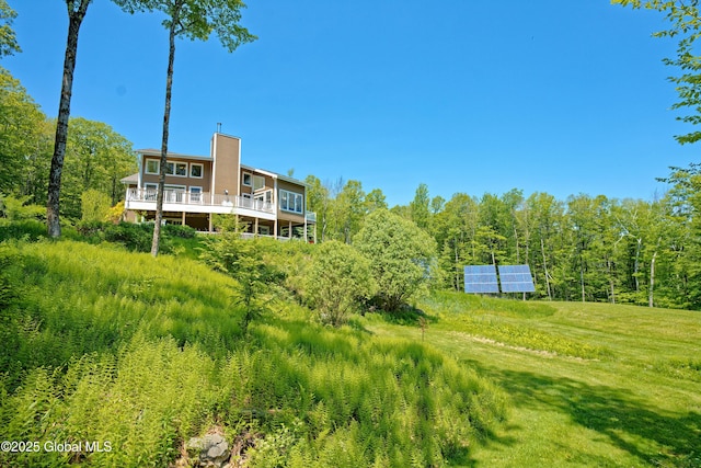 107 Wilderness Way, Stephentown, NY 12169 - view of yard with a wooded view and a wooden deck