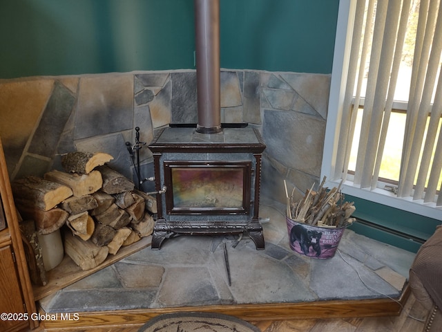 1486 County Highway 112, Caroga, NY 12032 - details with a wood stove