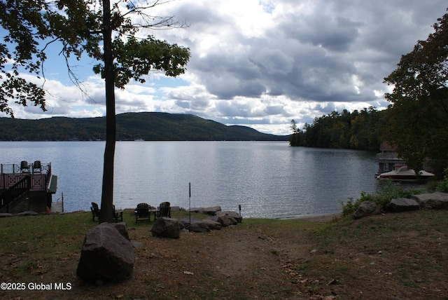 property view of water with a mountain view