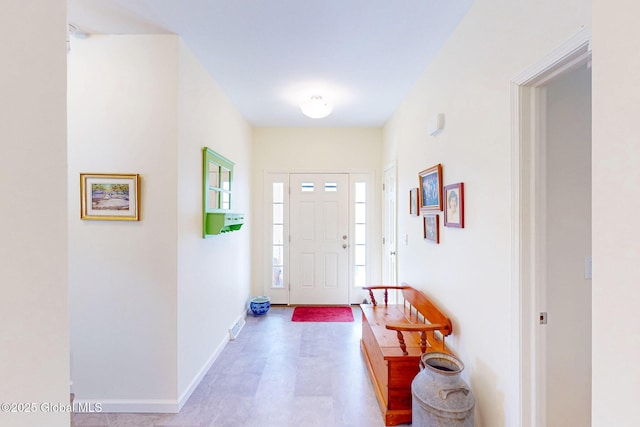 foyer with baseboards