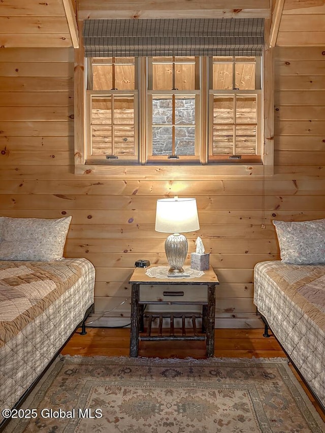 25 Birch Dr, Bolton, NY 12824 - sitting room featuring wood-type flooring and wood walls