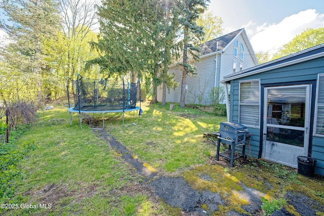 view of yard featuring a trampoline