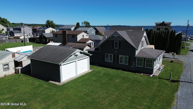 drone / aerial view with a residential view