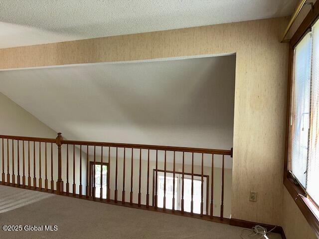 interior space with a healthy amount of sunlight and carpet
