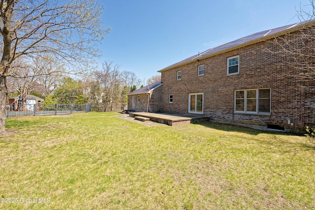 view of yard featuring a patio area and fence