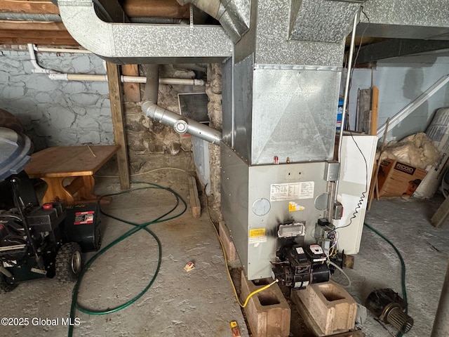utility room with heating unit