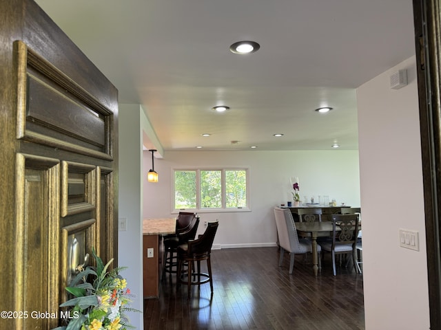 15 Campus View Dr, Colonie, NY 12211 - dining room with dark wood-type flooring, recessed lighting, and baseboards