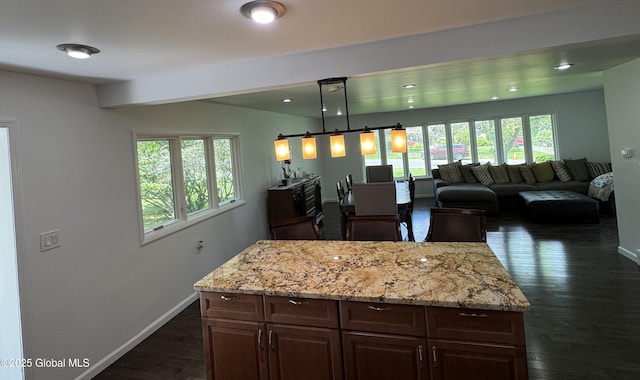 15 Campus View Dr, Colonie, NY 12211 - kitchen with plenty of natural light, baseboards, dark wood finished floors, and recessed lighting