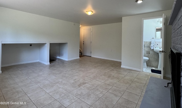 15 Campus View Dr, Colonie, NY 12211 - unfurnished living room with light tile patterned floors and stairs