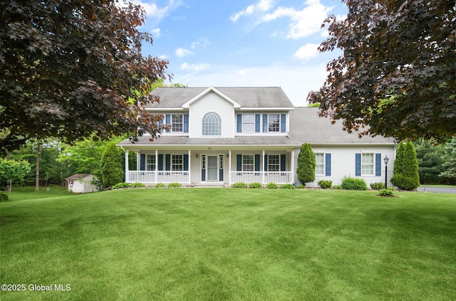23 Jarose Pl, Clifton Park, NY 12065 - colonial house featuring a porch and a front yard