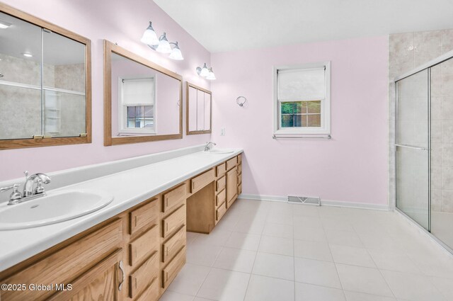 23 Jarose Pl, Clifton Park, NY 12065 - full bath featuring double vanity, a tile shower, and baseboards